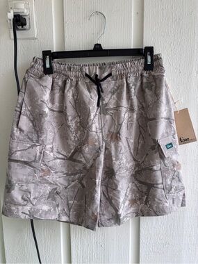 Esc® Camo Drawstring Cargo Shorts - Light Taupe & Gray